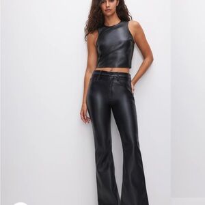 Good American Black Faux Leather Pants